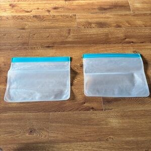 Reusable Clear Storage Bags with Blue Trim